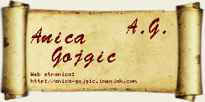 Anica Gojgić vizit kartica